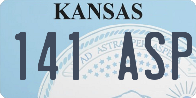 KS license plate 141ASP