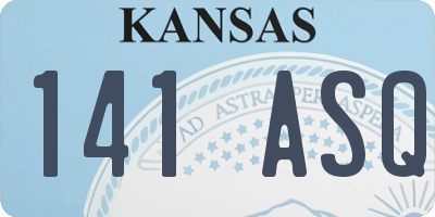 KS license plate 141ASQ