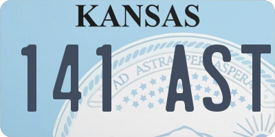 KS license plate 141AST