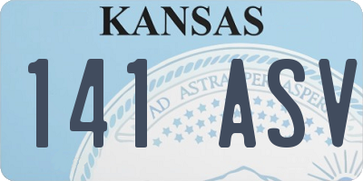 KS license plate 141ASV