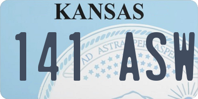 KS license plate 141ASW