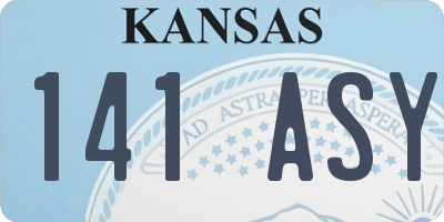 KS license plate 141ASY