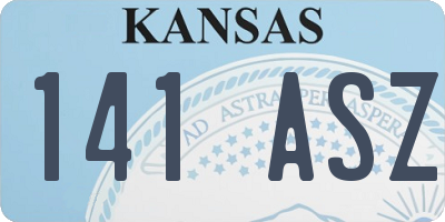 KS license plate 141ASZ