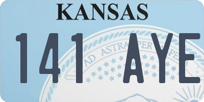 KS license plate 141AYE