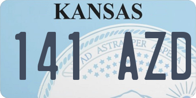 KS license plate 141AZD