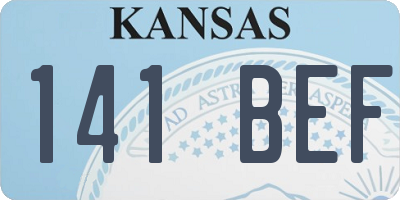 KS license plate 141BEF