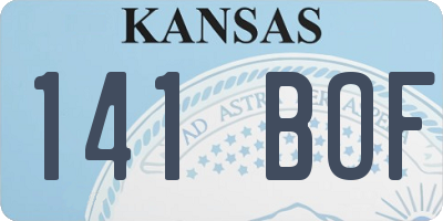KS license plate 141BOF