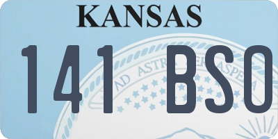 KS license plate 141BSO