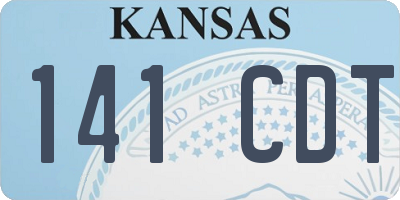 KS license plate 141CDT