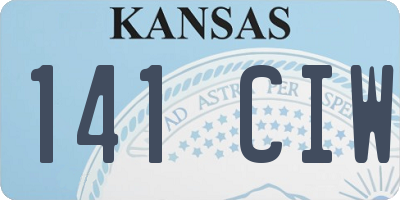 KS license plate 141CIW
