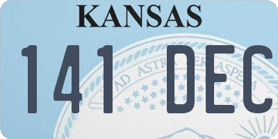 KS license plate 141DEC