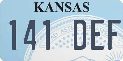 KS license plate 141DEF