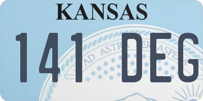 KS license plate 141DEG