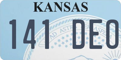 KS license plate 141DEO