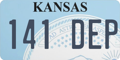KS license plate 141DEP