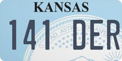 KS license plate 141DER