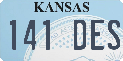 KS license plate 141DES