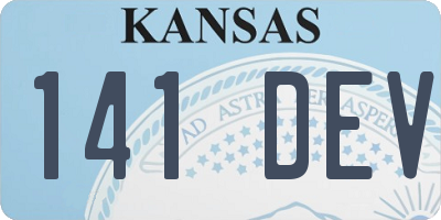 KS license plate 141DEV