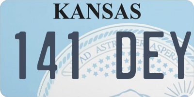 KS license plate 141DEY