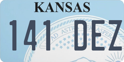 KS license plate 141DEZ