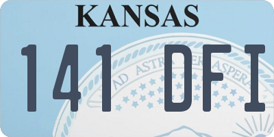 KS license plate 141DFI
