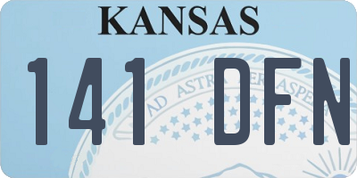 KS license plate 141DFN