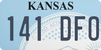KS license plate 141DFO