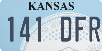 KS license plate 141DFR