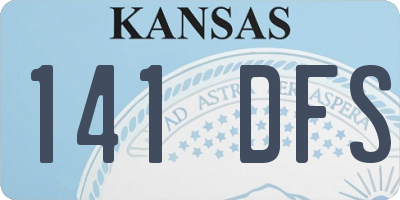 KS license plate 141DFS