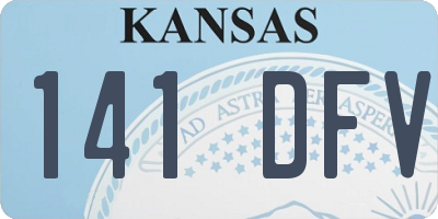KS license plate 141DFV
