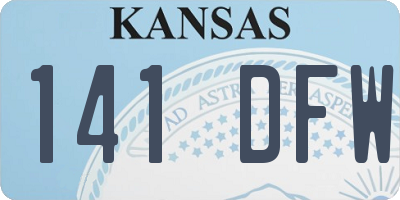 KS license plate 141DFW