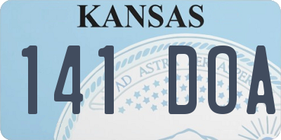 KS license plate 141DOA