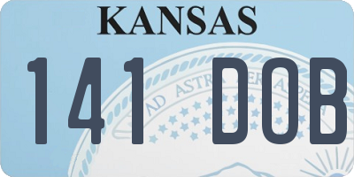 KS license plate 141DOB