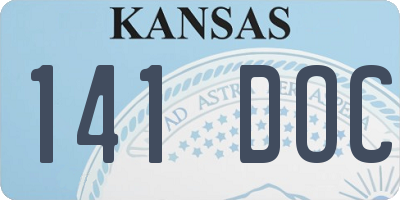 KS license plate 141DOC