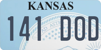KS license plate 141DOD