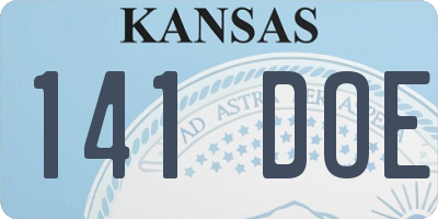 KS license plate 141DOE