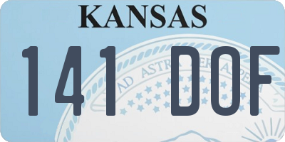 KS license plate 141DOF
