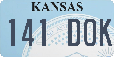 KS license plate 141DOK