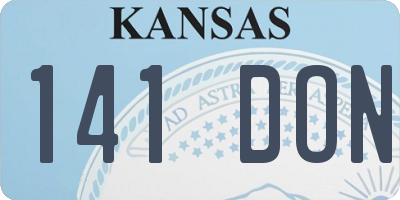 KS license plate 141DON