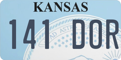 KS license plate 141DOR