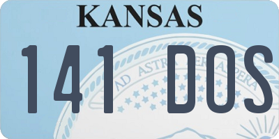 KS license plate 141DOS