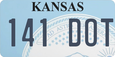 KS license plate 141DOT