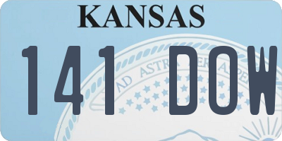 KS license plate 141DOW