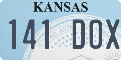KS license plate 141DOX