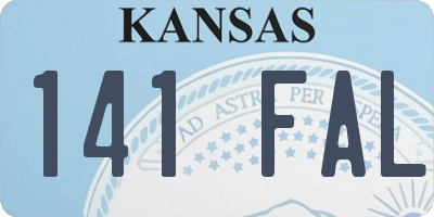 KS license plate 141FAL