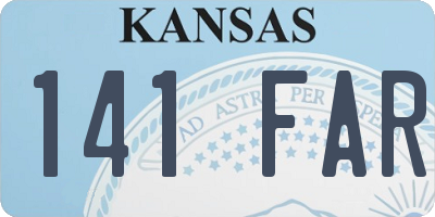 KS license plate 141FAR