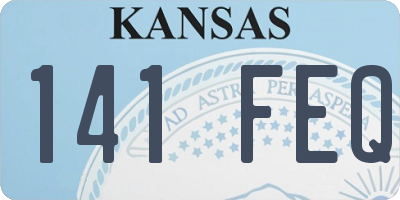 KS license plate 141FEQ