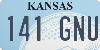 KS license plate 141GNU