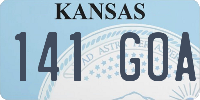 KS license plate 141GOA