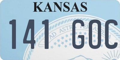 KS license plate 141GOC